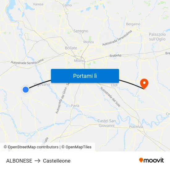 ALBONESE to Castelleone map