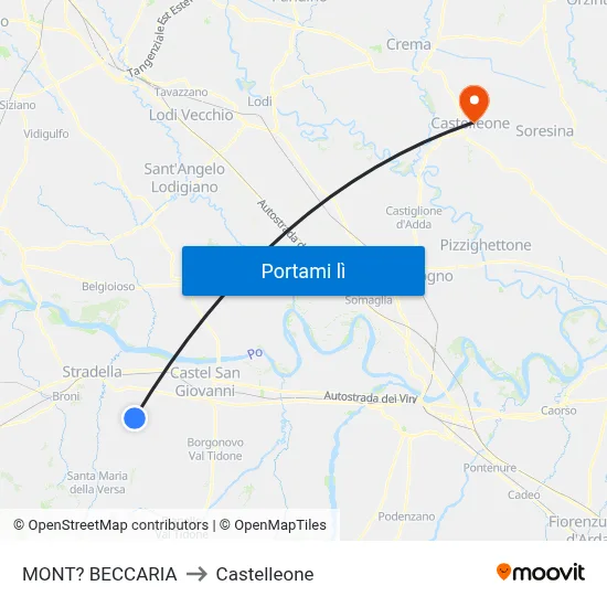 MONT? BECCARIA to Castelleone map