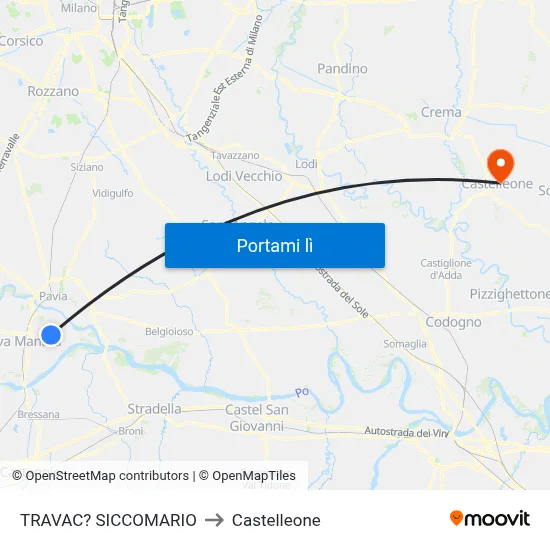TRAVAC? SICCOMARIO to Castelleone map