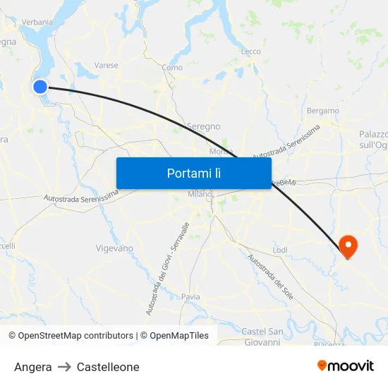 Angera to Castelleone map