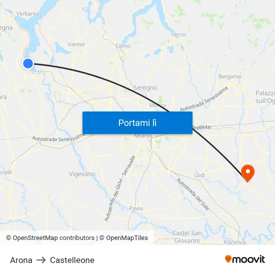 Arona to Castelleone map