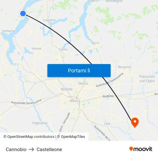 Cannobio to Castelleone map