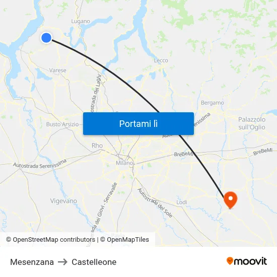 Mesenzana to Castelleone map