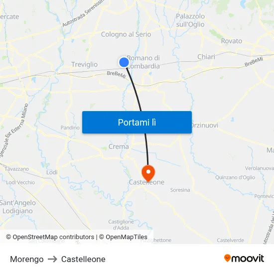 Morengo to Castelleone map