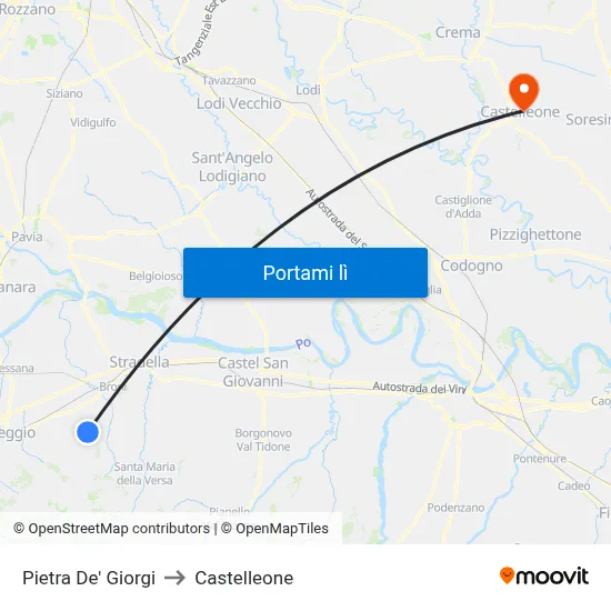 Pietra De' Giorgi to Castelleone map