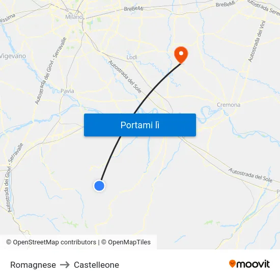 Romagnese to Castelleone map