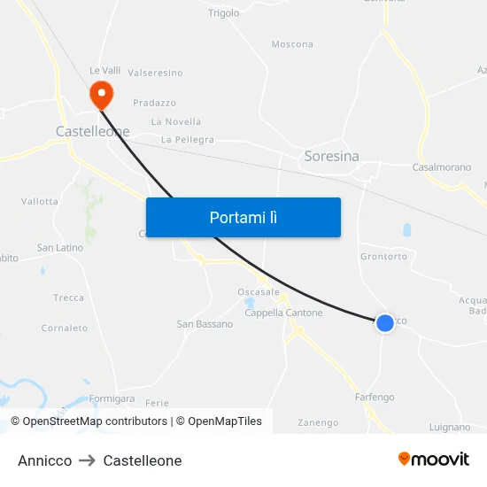 Annicco to Castelleone map