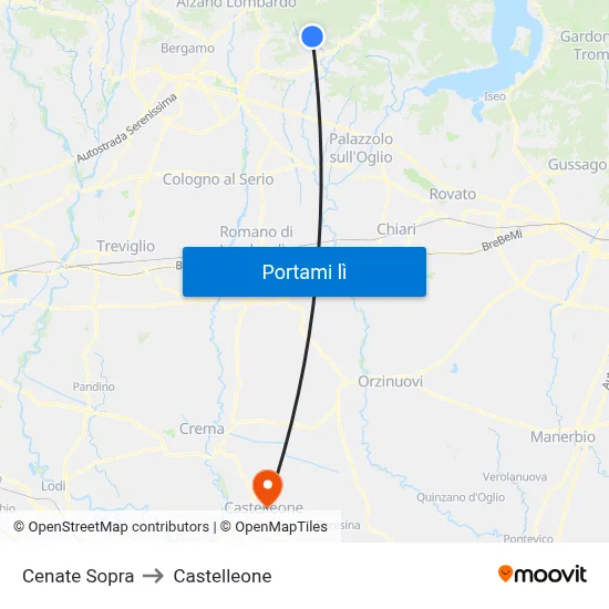 Cenate Sopra to Castelleone map