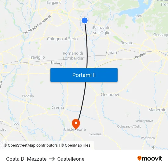 Costa Di Mezzate to Castelleone map