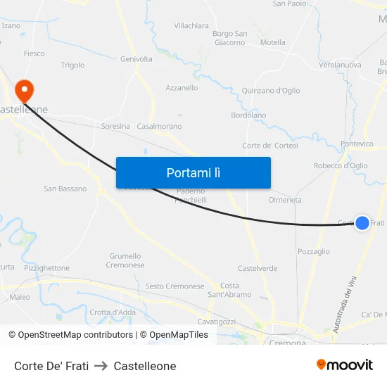 Corte De' Frati to Castelleone map