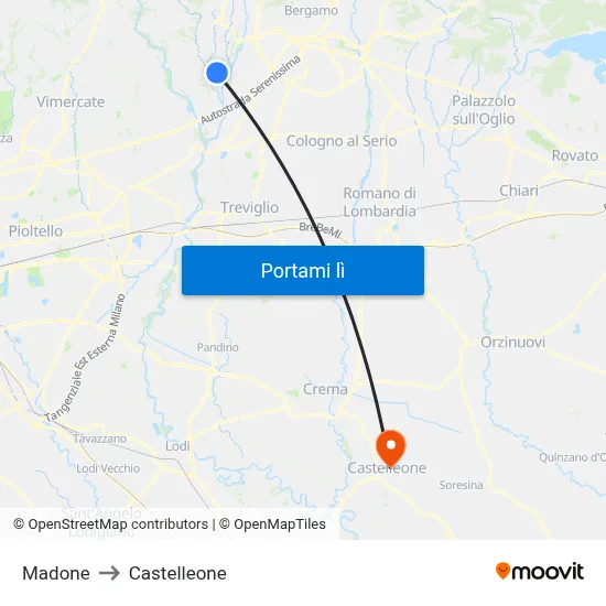 Madone to Castelleone map