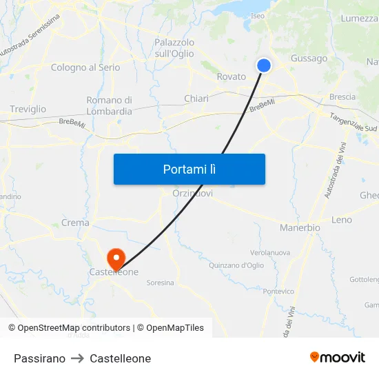 Passirano to Castelleone map