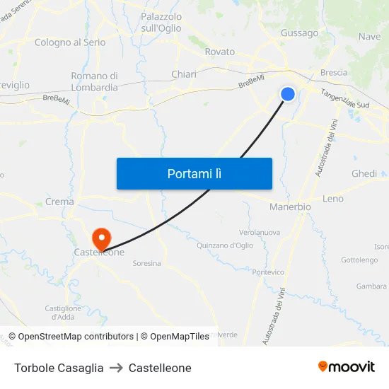 Torbole Casaglia to Castelleone map
