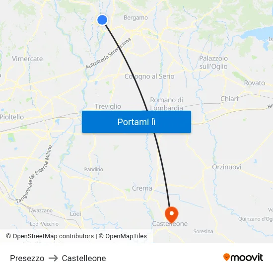 Presezzo to Castelleone map