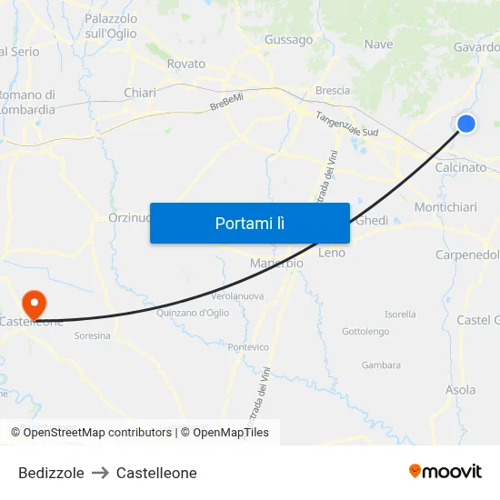 Bedizzole to Castelleone map