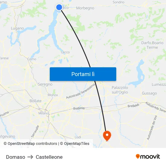 Domaso to Castelleone map