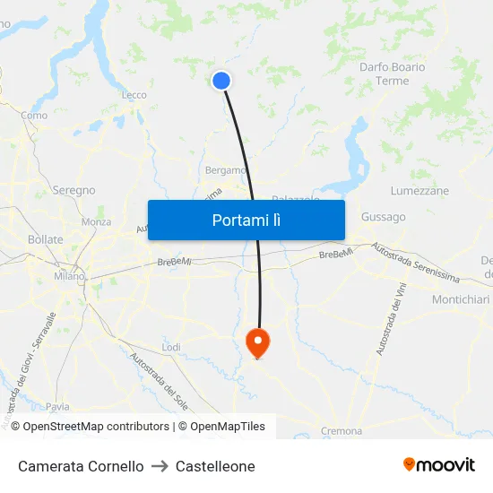 Camerata Cornello to Castelleone map