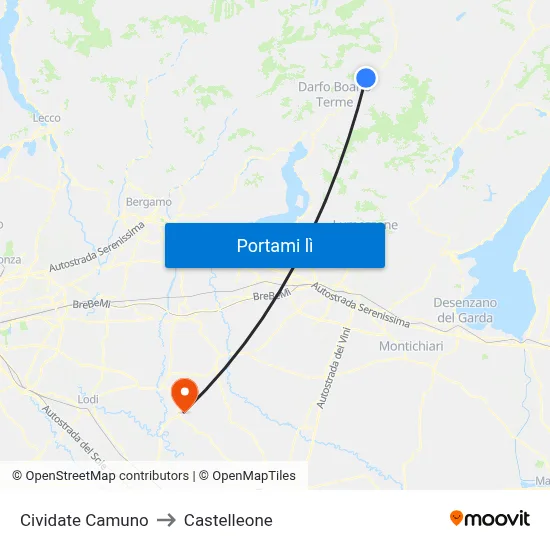 Cividate Camuno to Castelleone map