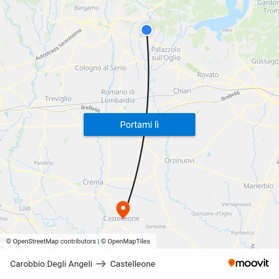 Carobbio Degli Angeli to Castelleone map