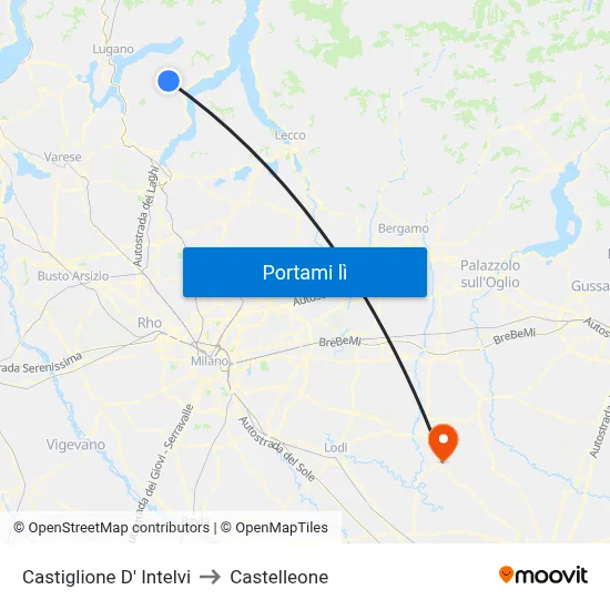 Castiglione D' Intelvi to Castelleone map