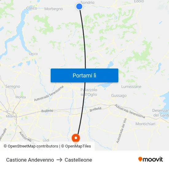 Castione Andevenno to Castelleone map