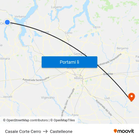 Casale Corte Cerro to Castelleone map