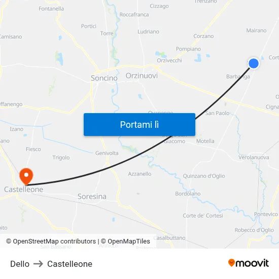 Dello to Castelleone map