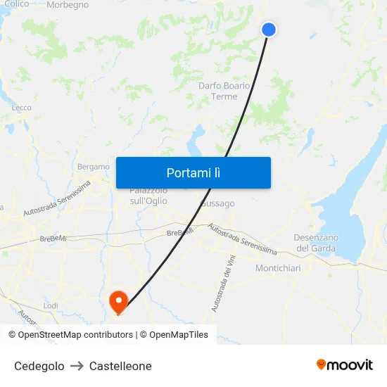 Cedegolo to Castelleone map