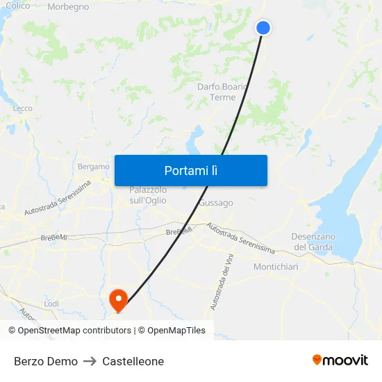 Berzo Demo to Castelleone map