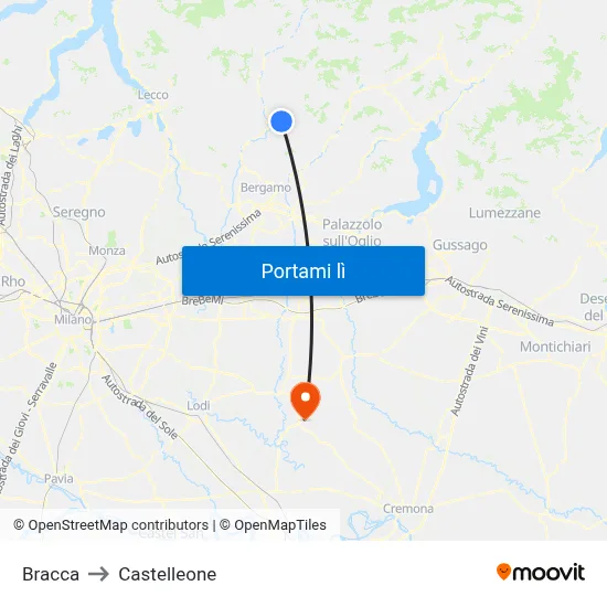 Bracca to Castelleone map