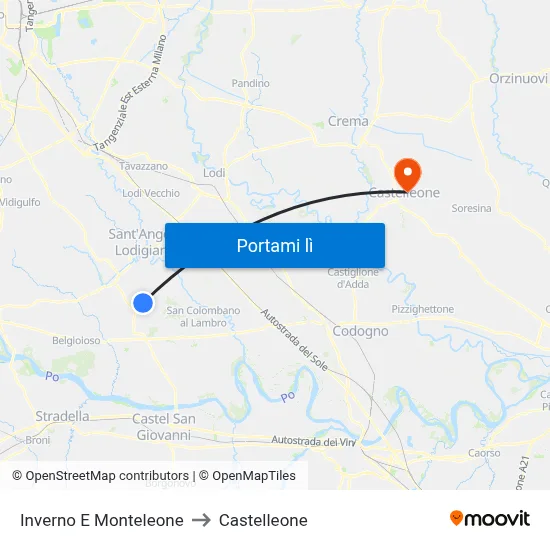 Inverno E Monteleone to Castelleone map