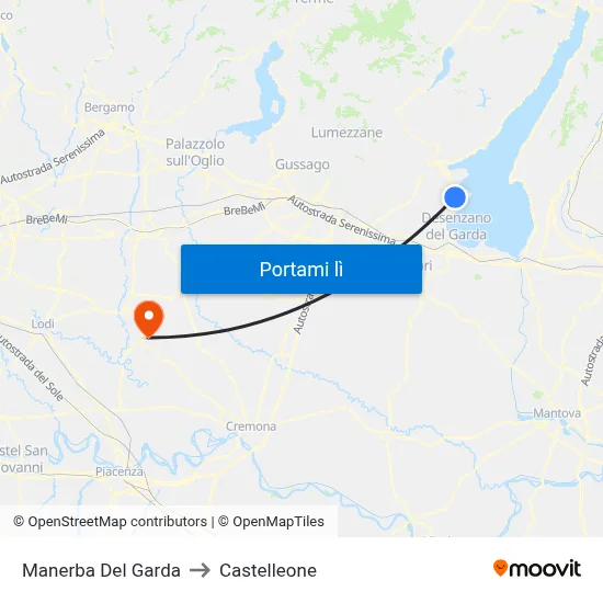 Manerba Del Garda to Castelleone map