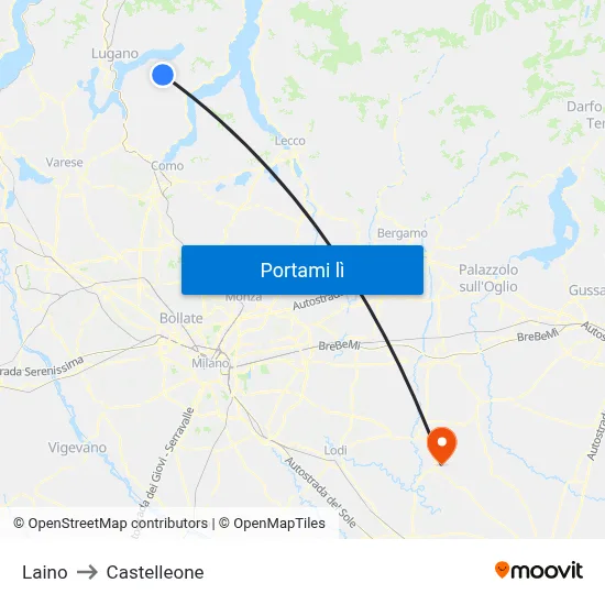 Laino to Castelleone map