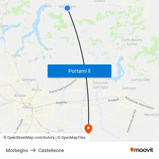Morbegno to Castelleone map