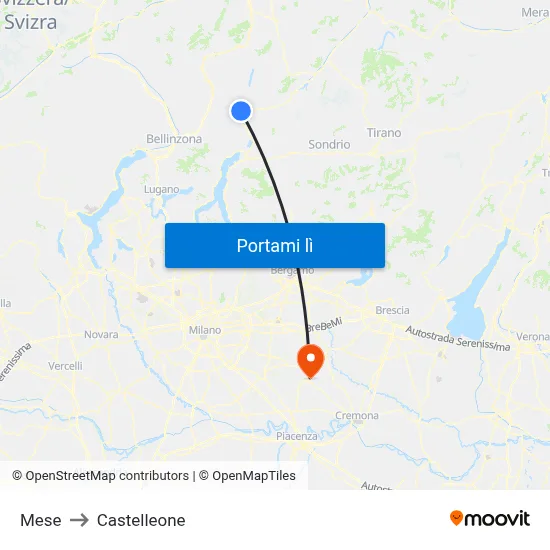 Mese to Castelleone map