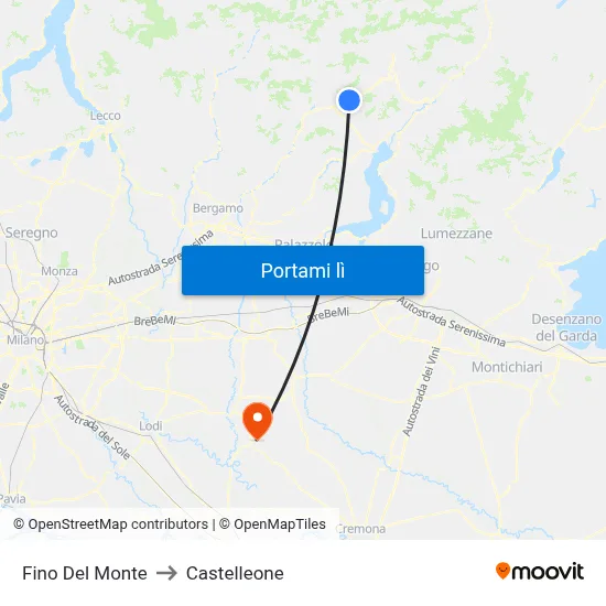 Fino Del Monte to Castelleone map