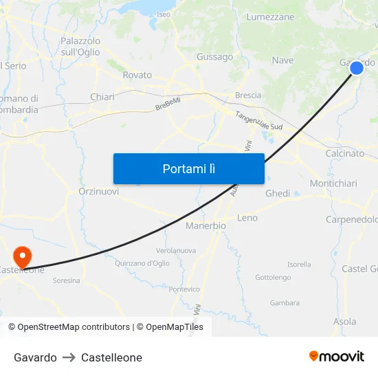 Gavardo to Castelleone map