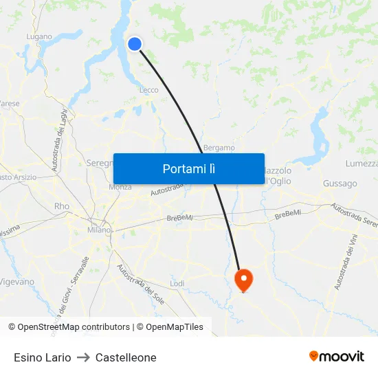 Esino Lario to Castelleone map