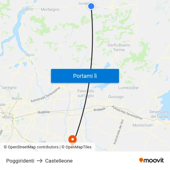 Poggiridenti to Castelleone map
