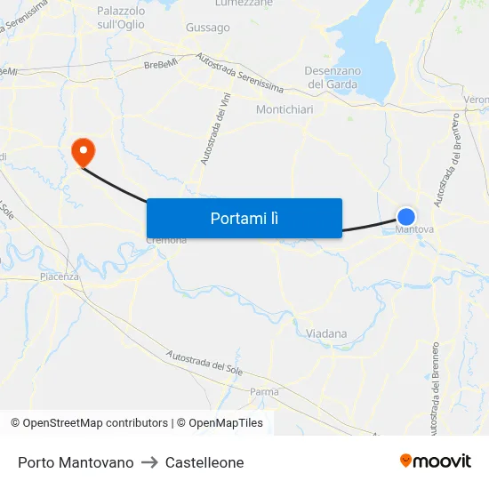 Porto Mantovano to Castelleone map