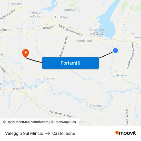 Valeggio Sul Mincio to Castelleone map