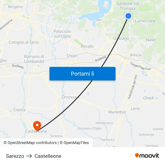 Sarezzo to Castelleone map