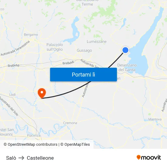 Salò to Castelleone map