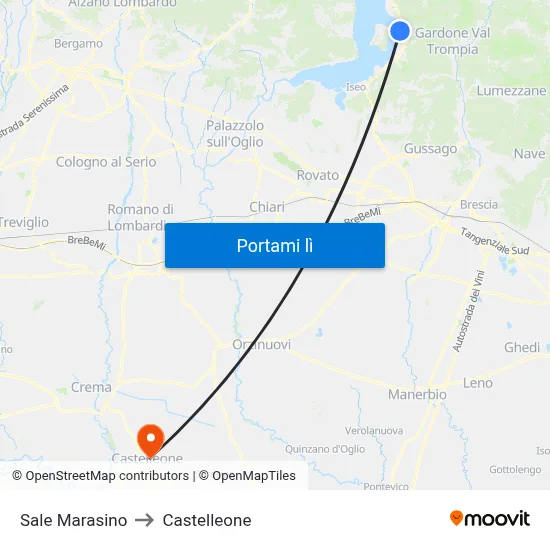Sale Marasino to Castelleone map