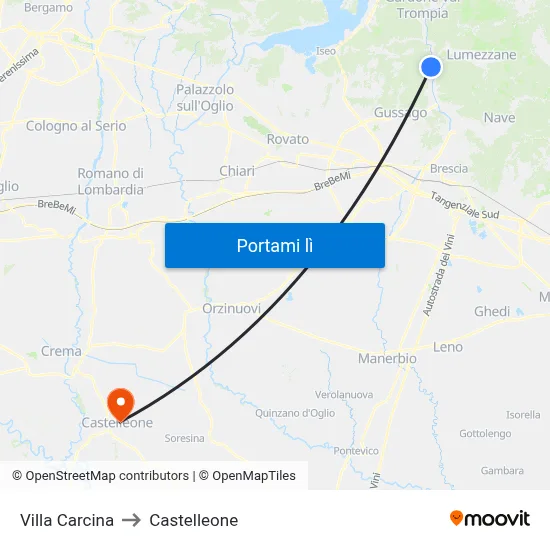 Villa Carcina to Castelleone map