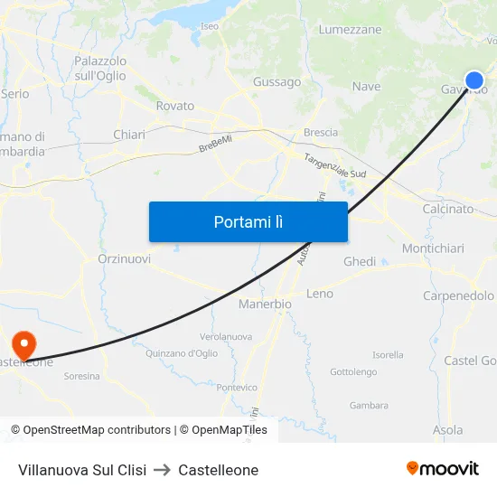 Villanuova Sul Clisi to Castelleone map