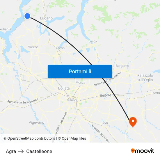 Agra to Castelleone map