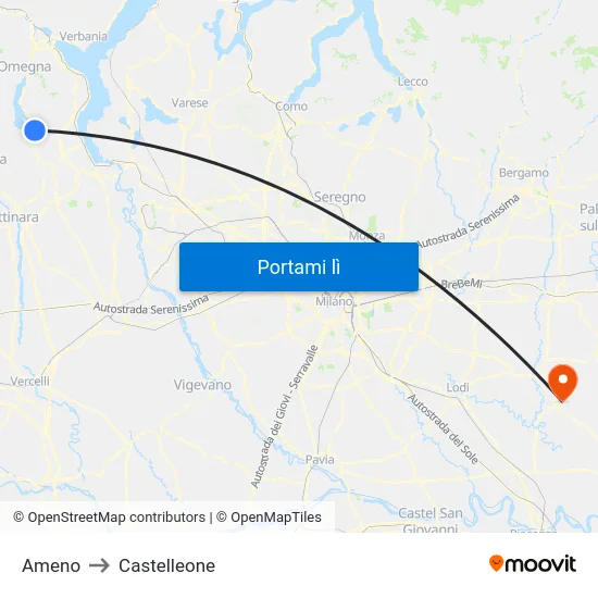 Ameno to Castelleone map