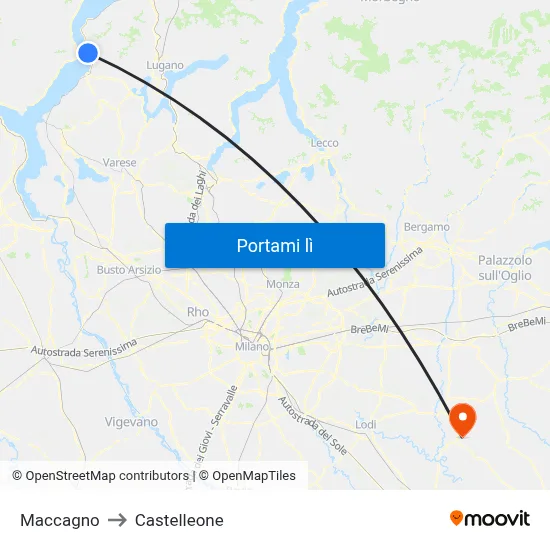 Maccagno to Castelleone map