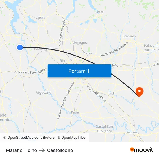 Marano Ticino to Castelleone map